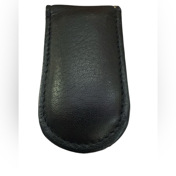 Fossil vintage black leather money clip genuine leather magnetic close retro y2k - Picture 2 of 5